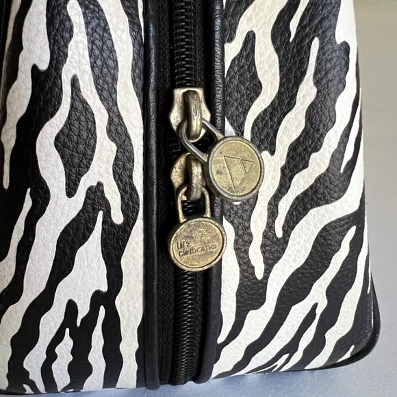 Liz Claiborne Zebra Print Leather Trim Y2K Handbag Purse - Picture 5 of 7